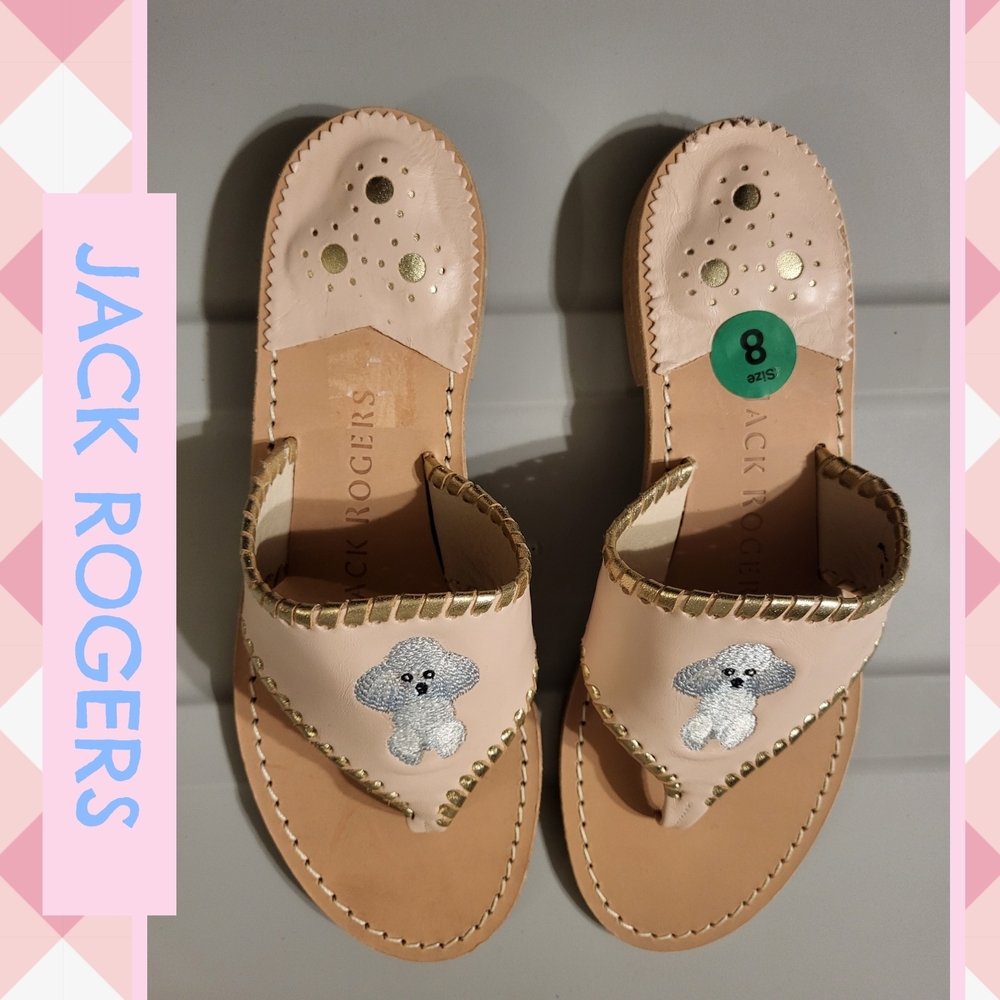 Jack Rogers Poodle Embroidered Sandals